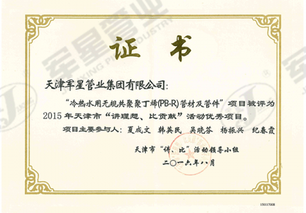 优秀项目证书