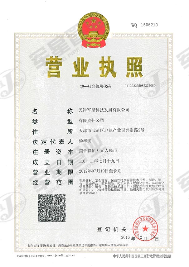 天津军星科技发展有限公司 营业执照